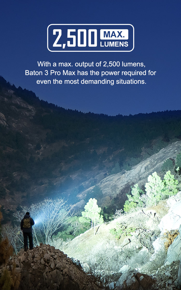 Baton 3 Pro Max 2500 Lumens Powerful EDC Flashlight for Everyday Carry