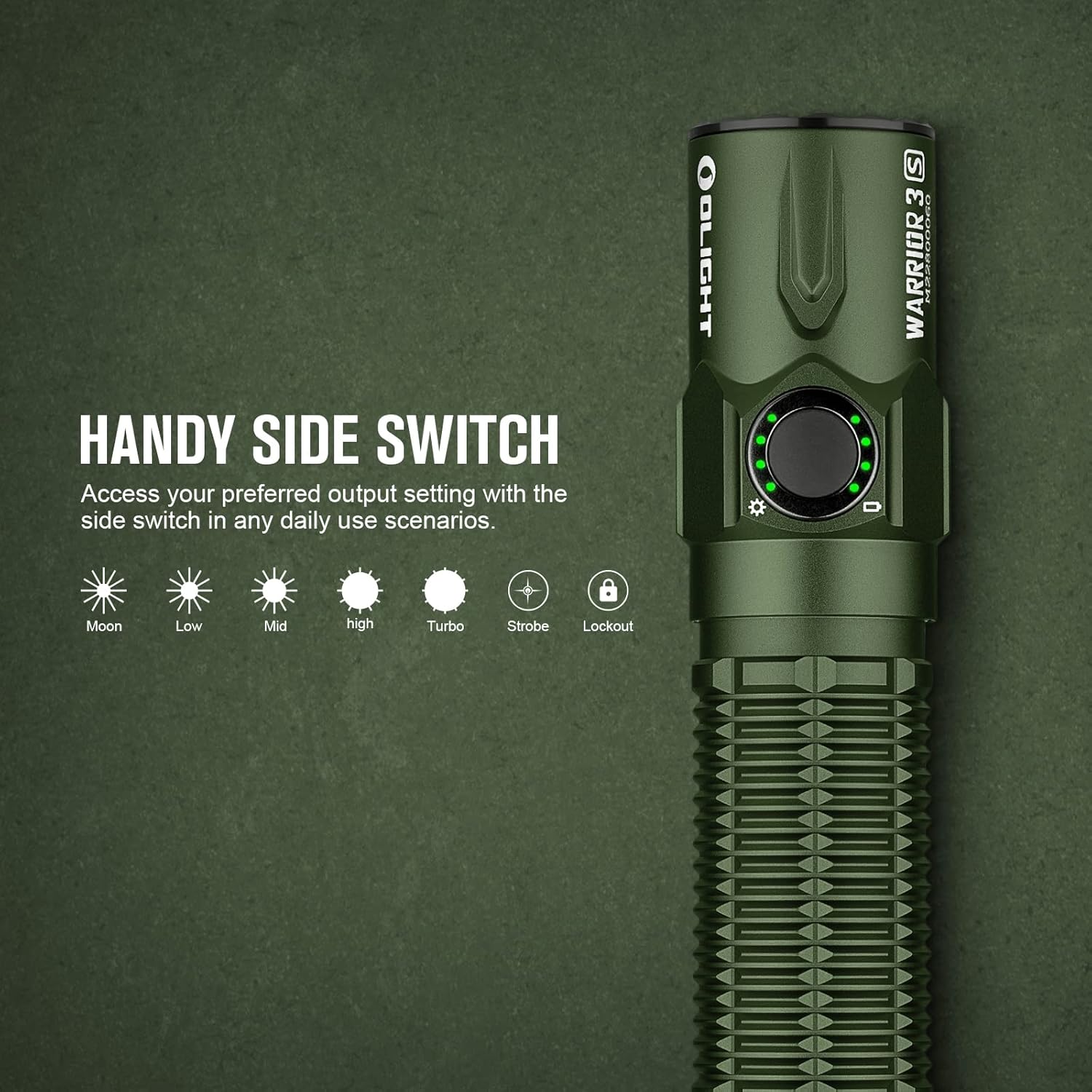 Powerful 2300 Lumen Tactical Flashlight with Dual Switches and Proximity Sensor