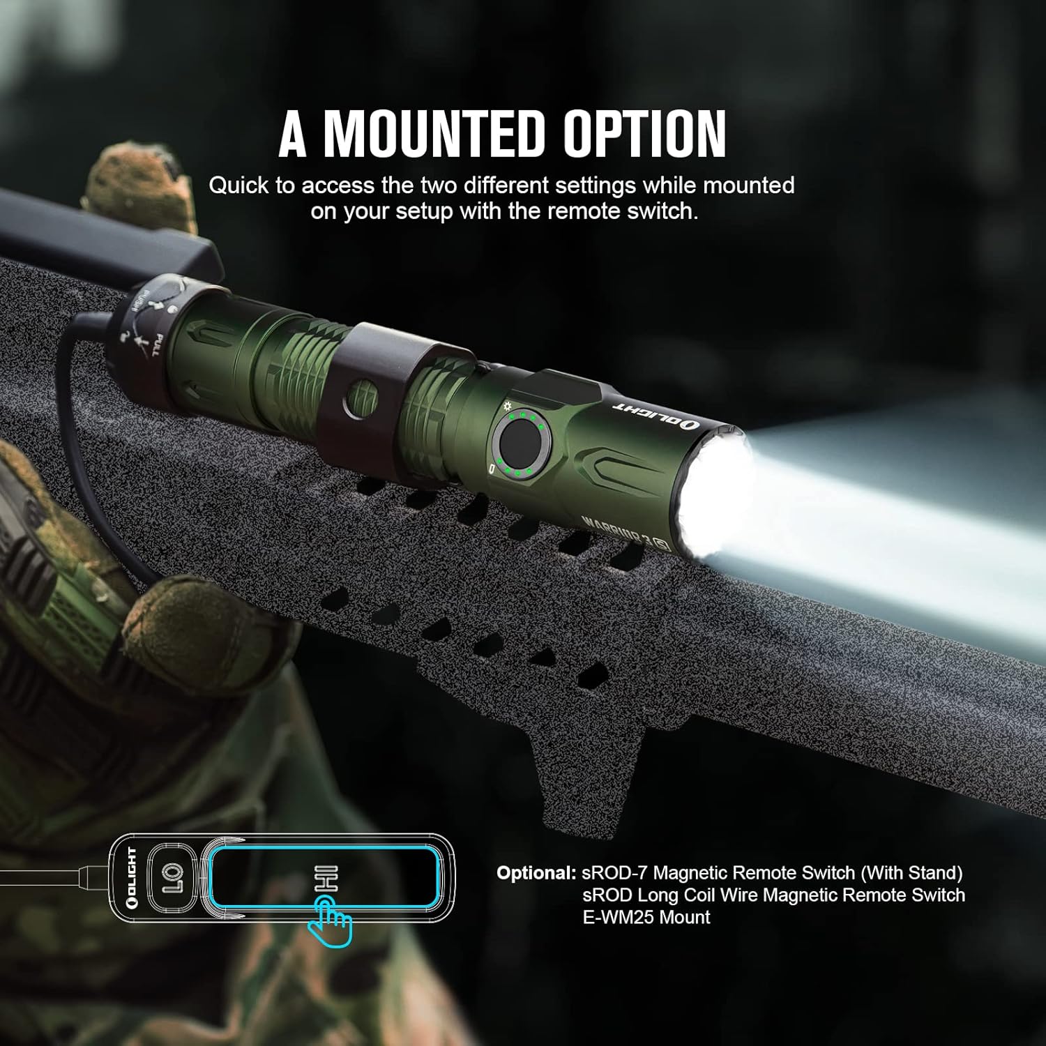 Powerful 2300 Lumen Tactical Flashlight with Dual Switches and Proximity Sensor