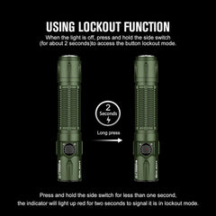 Powerful 2300 Lumen Tactical Flashlight with Dual Switches and Proximity Sensor