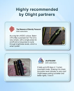 Baton 3 Pro Max 2500 Lumens Powerful EDC Flashlight for Everyday Carry